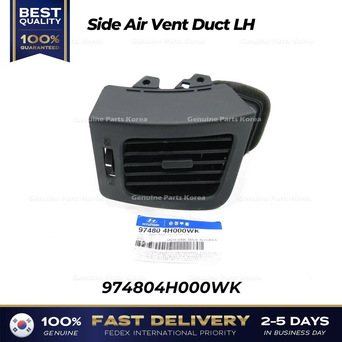 ⭐Genuine⭐ Side Air Vent Duct LH 974804H000WK for Hyundai H1
