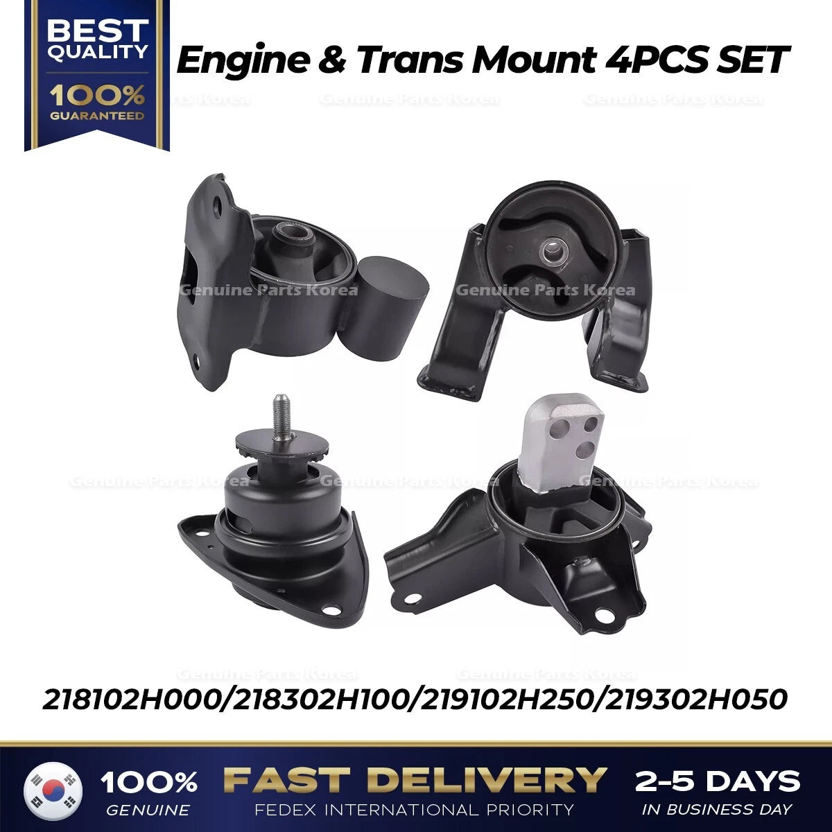 ⭐Genuine⭐ Engine & Trans Mount 4PCS SET for Hyundai Elantra