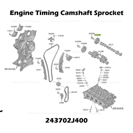 ⭐Genuine⭐ Engine Timing Camshaft Sprocket 243702J400 for Hyundai Sonata