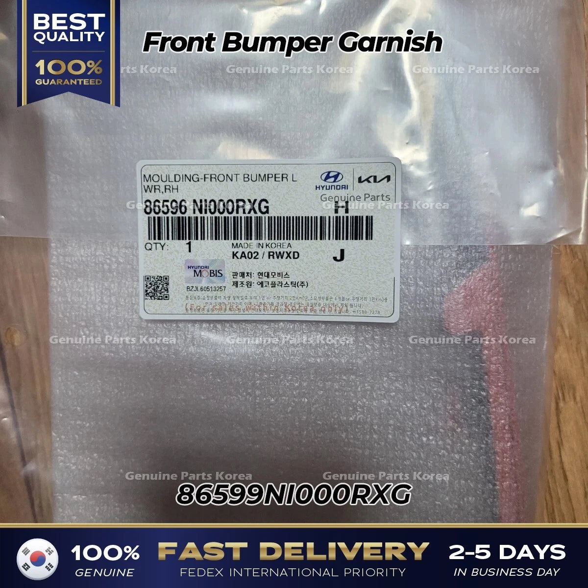 ⭐Genuine⭐ Front Bumper Garnish 86599NI000RXG for Hyundai Ioniq 5 N