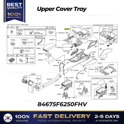 Genuine Upper Cover Tray 84675F6250FHV for Kia Cadenza