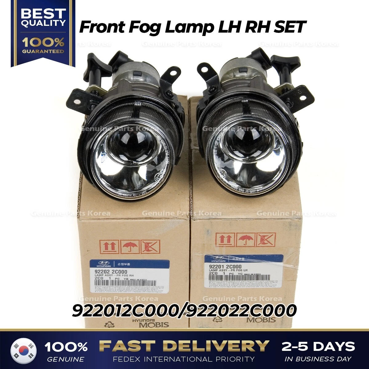 ⭐Genuine⭐ Front Fog Lamp LH RH SET for Hyundai Tiburon