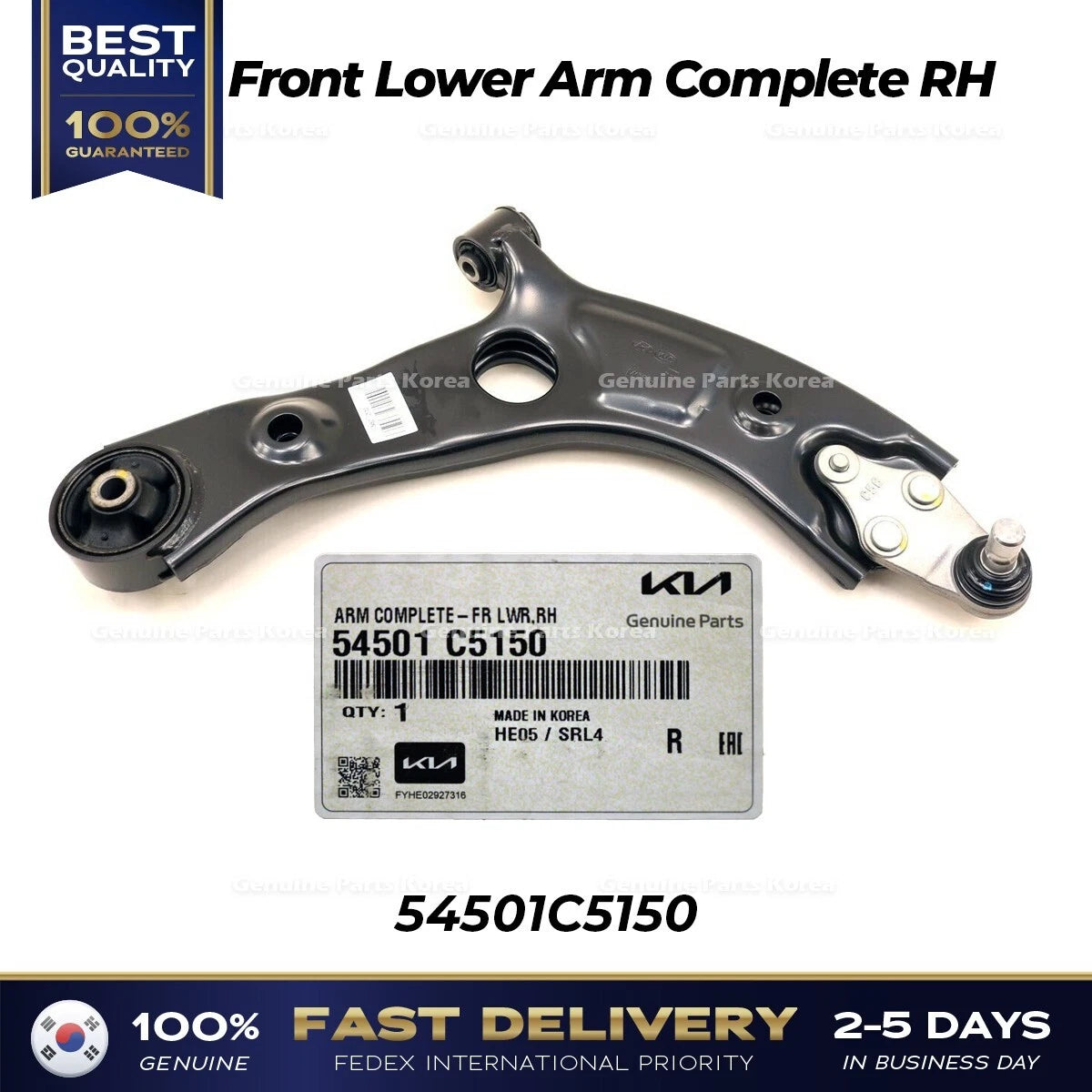 ⭐Genuine⭐ Front Lower Arm Complete RH 54501C5150 for Kia Sorento
