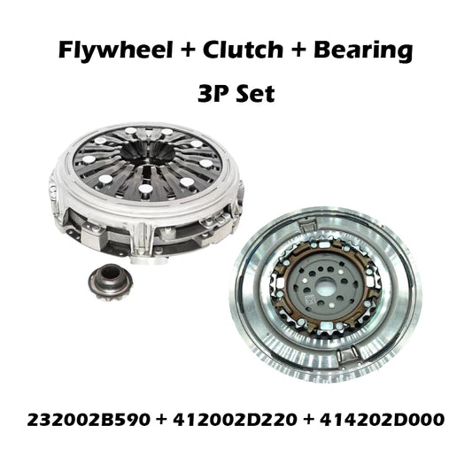 ⭐Genuine⭐ Dual Mass Flywheel + Double Clutch + Bearing Set 3P for Hyundai Kia