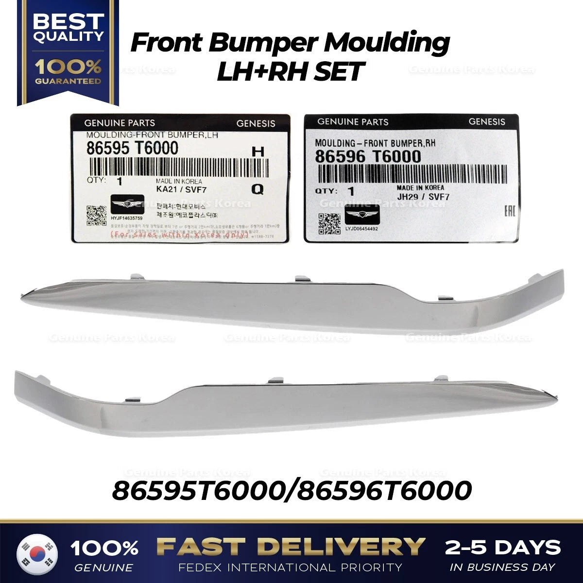 ⭐Genuine⭐ Front Bumper Moulding LH RH SET for Hyundai Genesis GV80