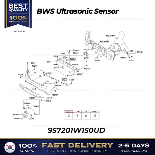 ⭐Genuine⭐ BWS Ultrasonic Sensor 957201W150UD for Kia Rio