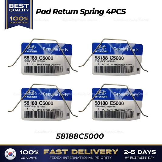 ⭐Genuine⭐ Pad Return Spring 4PCS 58188C5000 for Hyundai Elantra Kia Forte
