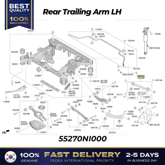 ⭐Genuine⭐ Rear Trailing Arm LH 55270NI000 for Hyundai Ioniq 5 N