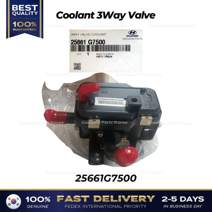 Genuine Coolant 3Way Valve 25661G7500 for Hyundai Ioniq Kia Niro EV