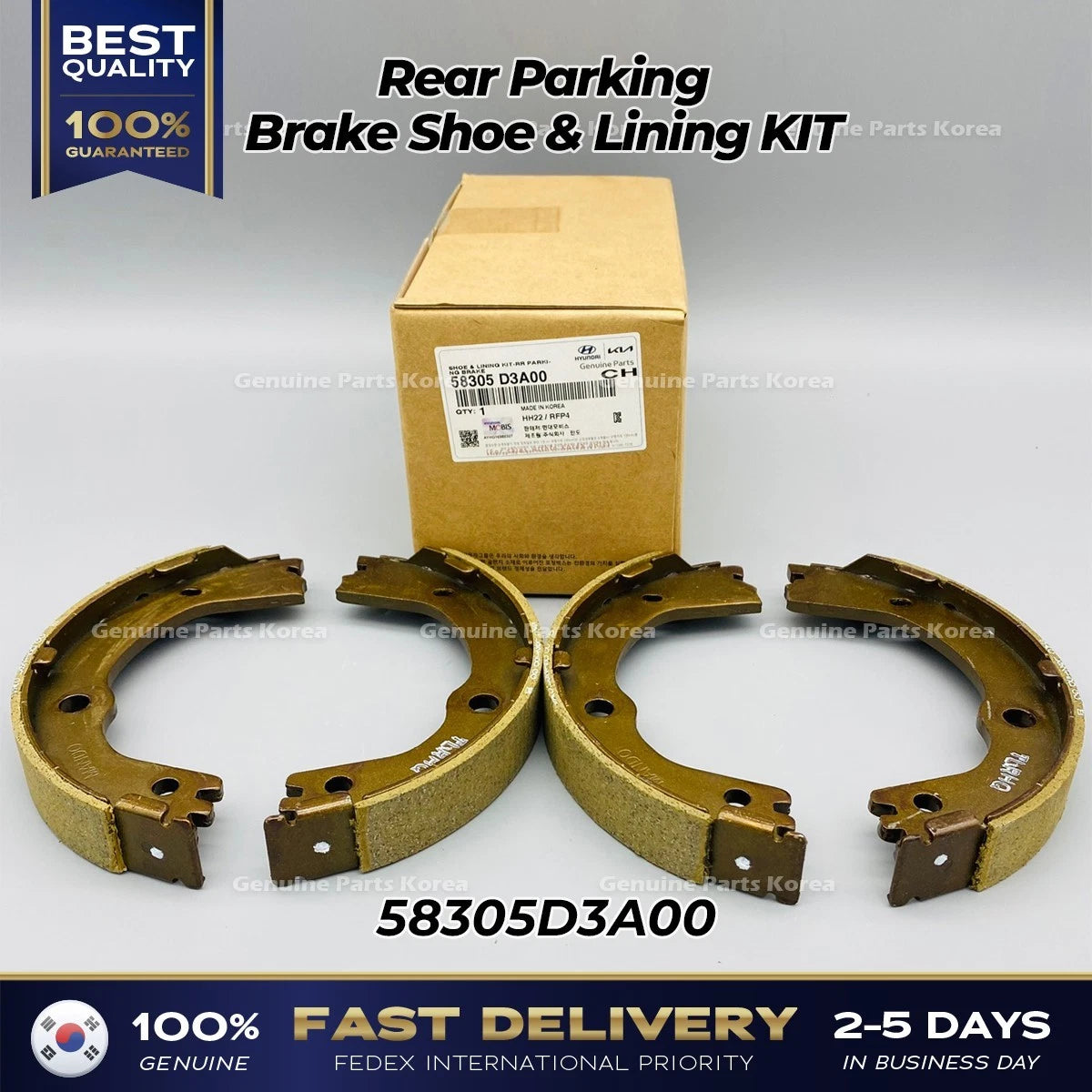 ⭐Genuine⭐ Rear Parking Brake Shoe & Lining KIT 58305D3A00 for Kia Sportage