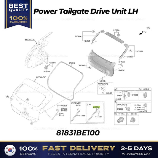 ⭐Genuine⭐ Power Tailgate Drive Unit LH 81831BE100 for Hyundai Kona Electric