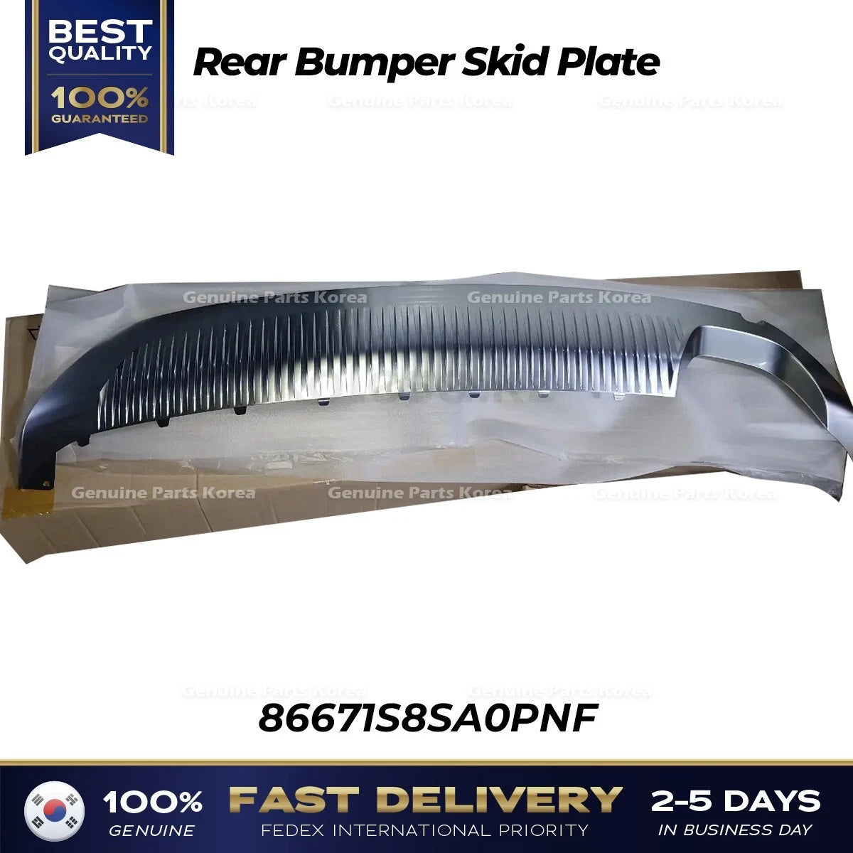 ⭐Genuine⭐ Rear Bumper Skid Plate 86671S8SA0PNF for Hyundai Palisade