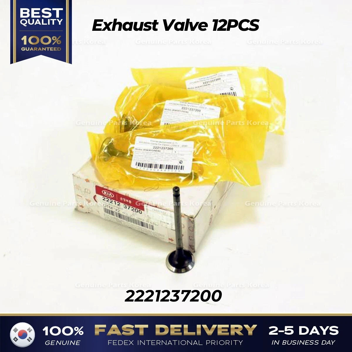 ⭐Genuine⭐ Exhaust Valve 12PCS 2221237200 for Hyundai Santa Fe Kia Optima