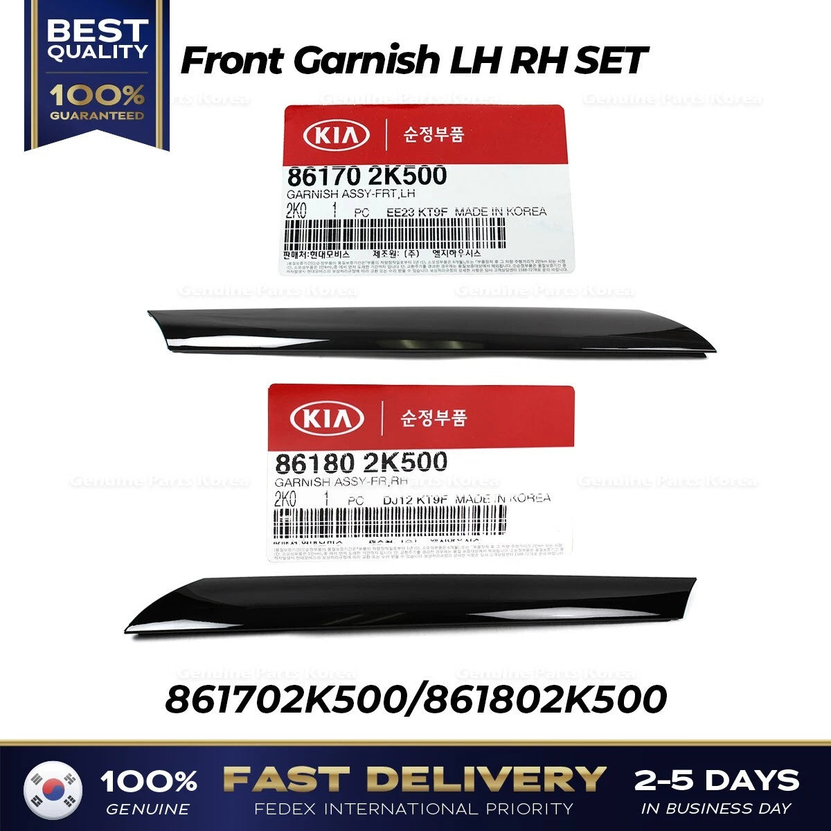 ⭐Genuine⭐ Front Garnish LH RH SET 861702K500 861802K500 for Kia Soul