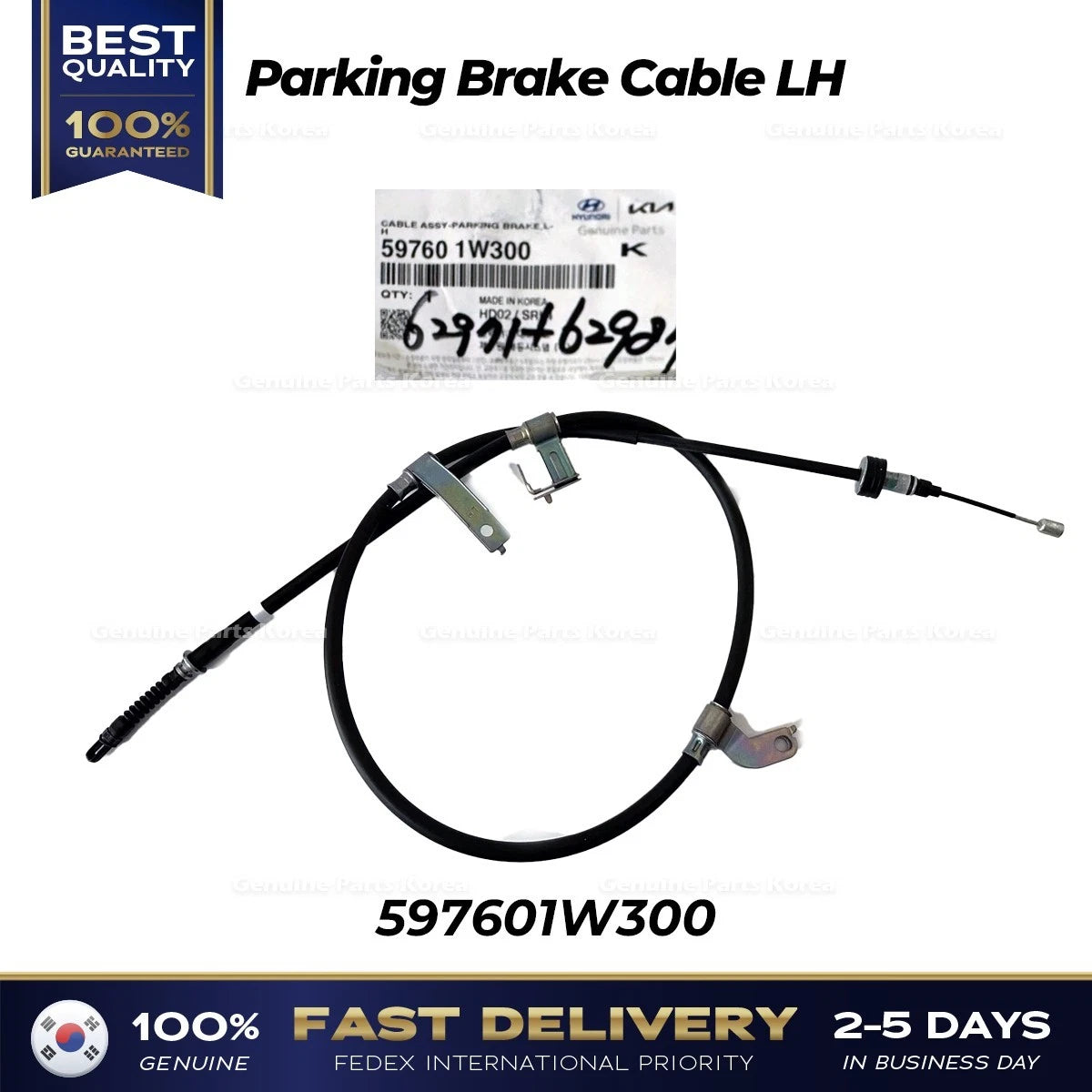 ⭐Genuine⭐ Parking Brake Cable LH 597601W300 for Kia Rio