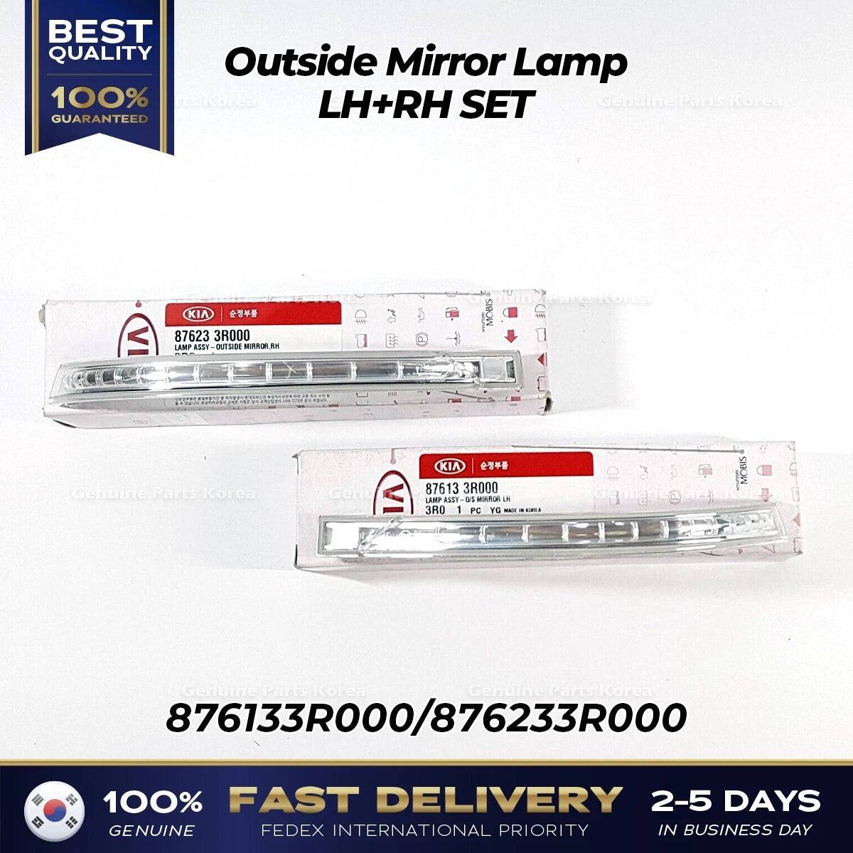 ⭐Genuine⭐ Outside Mirror Lamp LH RH SET 876133R000 876233R000 for Kia Cadenza