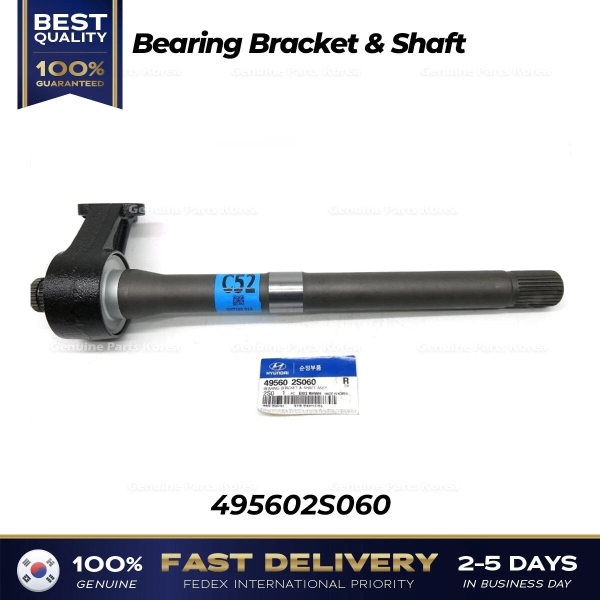⭐Genuine⭐ Bearing Bracket & Shaft 495602S060 for Hyundai Tucson Kia Sportage