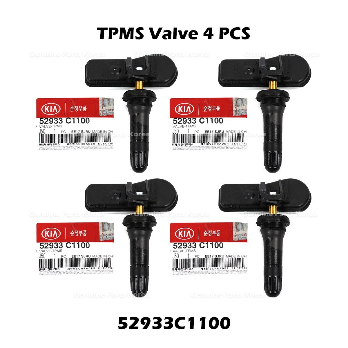 ⭐Genuine⭐ TPMS Valve 4 PCS 52933C1100 for Hyundai Santa Fe Tucson Kia Sedona