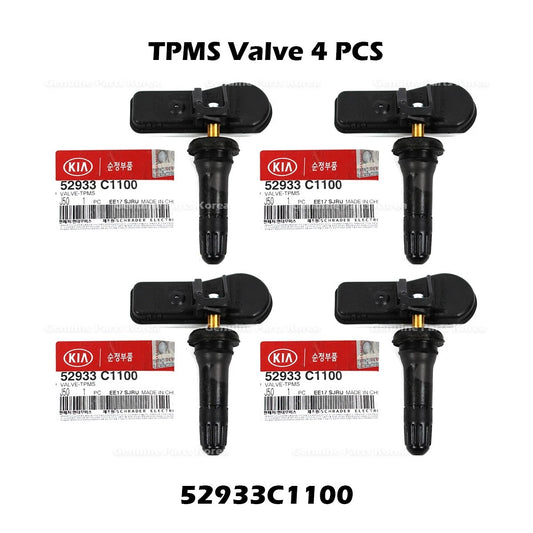 ⭐Genuine⭐ TPMS Valve 4 PCS 52933C1100 for Hyundai Santa Fe Tucson Kia Sedona
