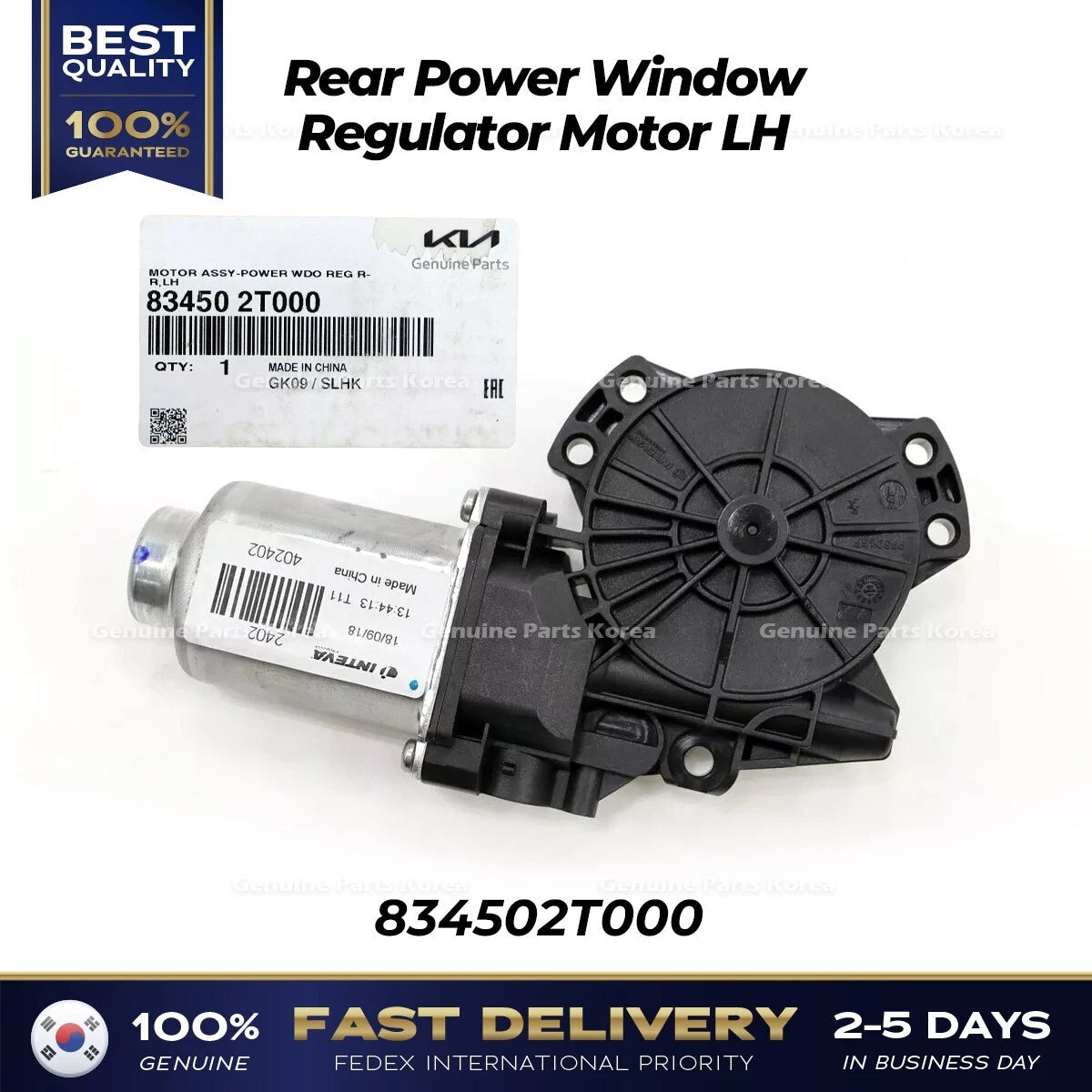⭐Genuine⭐ Rear Power Window Regulator Motor LH 834502T000 for Kia Optima