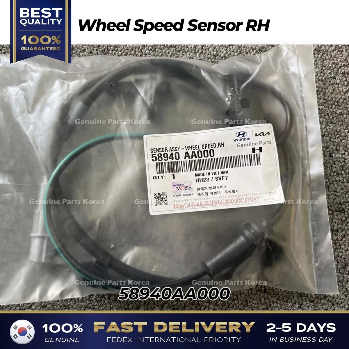 ⭐Genuine⭐ Wheel Speed Sensor RH 58940AA000 for Hyundai Elantra