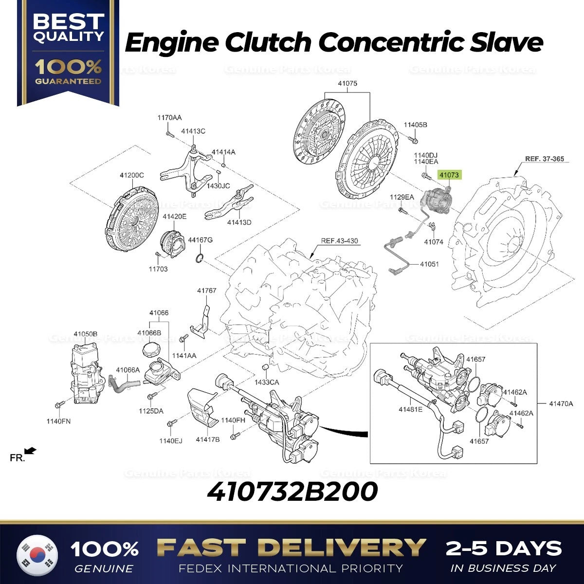 ⭐Genuine⭐ Engine Clutch Concentric Slave 410732B200 for Hyundai Elantra Kia Niro