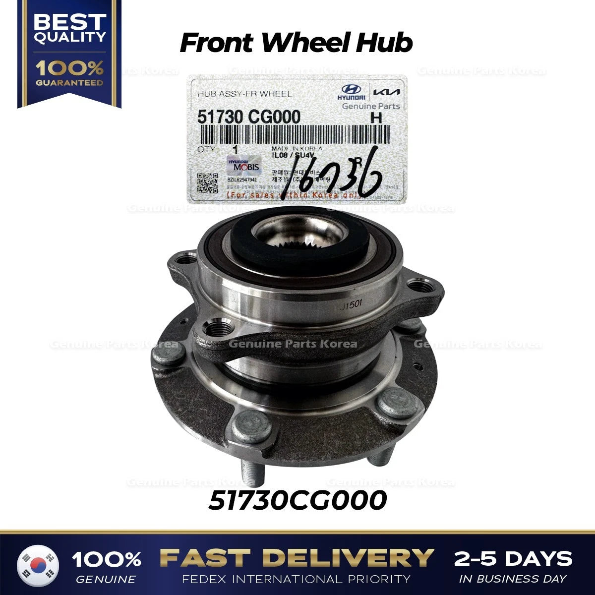 Genuine Front Wheel Hub 51730CG000 for Hyundai Staria