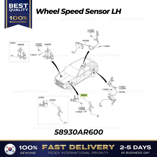 ⭐Genuine⭐ Wheel Speed Sensor LH 58930AR600 for Hyundai Genesis