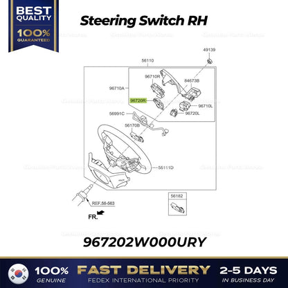 Genuine Steering Switch RH 967202W000URY for Hyundai Santa Fe