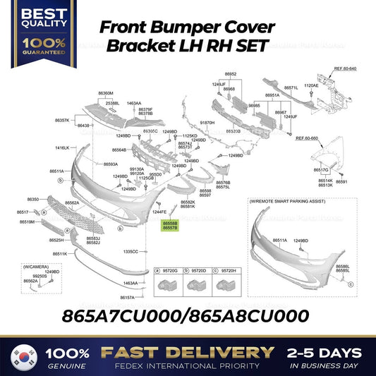 ⭐Genuine⭐ Front Bumper Cover Bracket LH RH SET for Hyundai Genesis GV60
