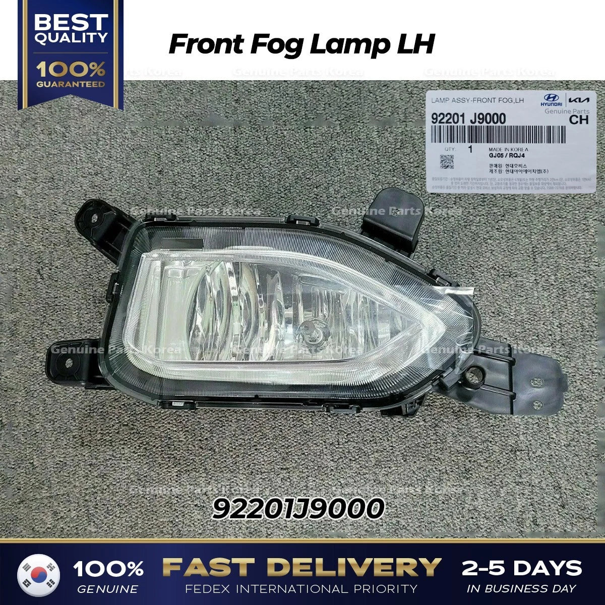⭐Genuine⭐ Front Fog Lamp LH 92201J9000 for Hyundai Kona