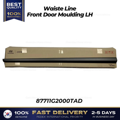 Genuine Waiste Line Front Door Moulding LH 87711G2000TAD for Hyundai Ioniq