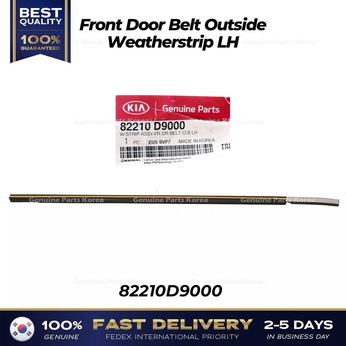 ⭐Genuine⭐ Front Door Belt Outside Weatherstrip LH 82210D9000 for Kia Sportage