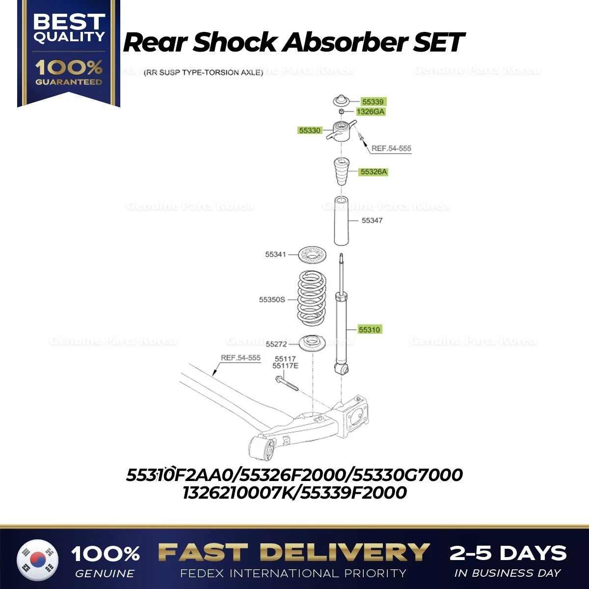 ⭐Genuine⭐ Rear Shock Absorber SET 55310F2AA0 for Hyundai Elantra