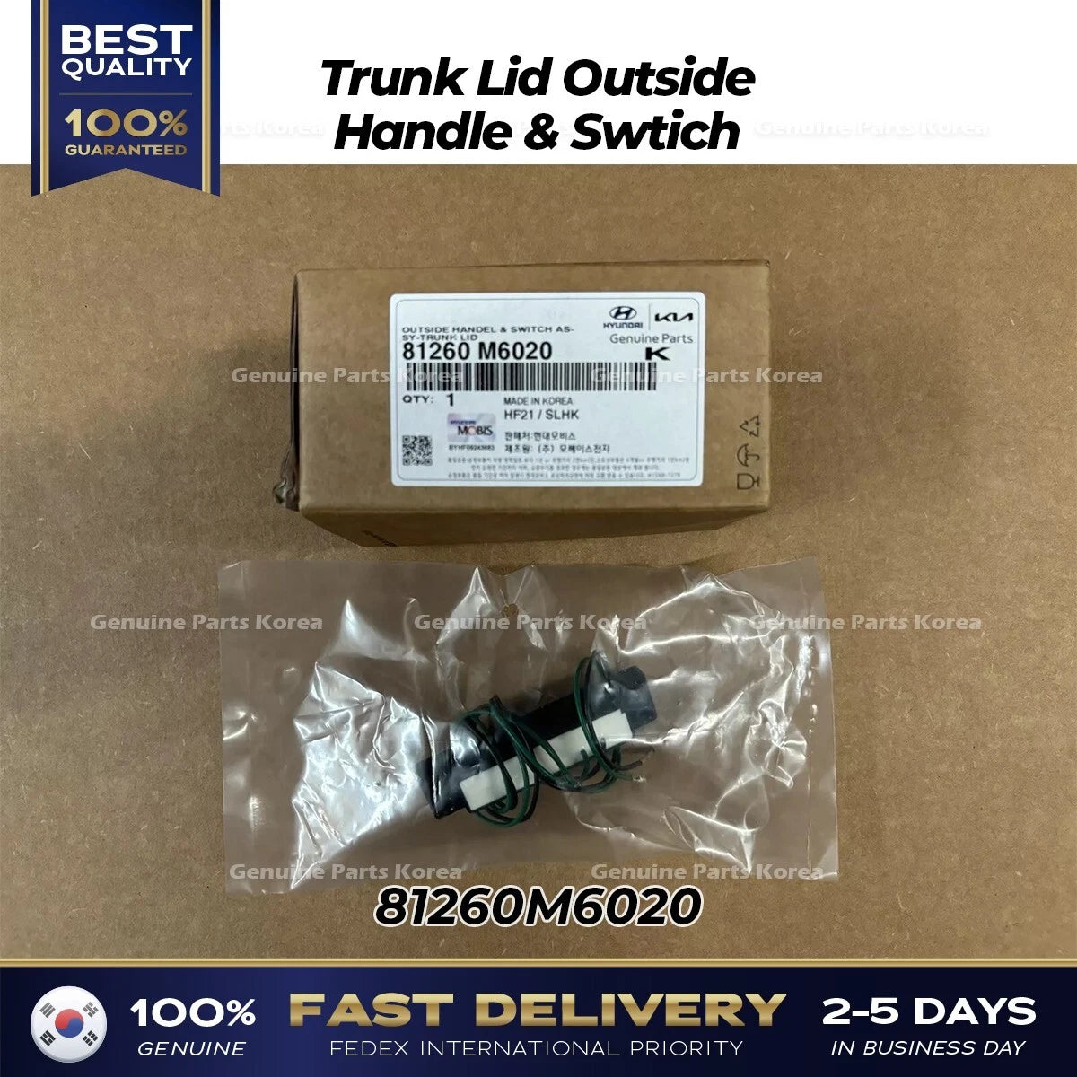⭐Genuine⭐ Trunk Lid Outside Handle & Swtich 81260M6020 for Kia Forte