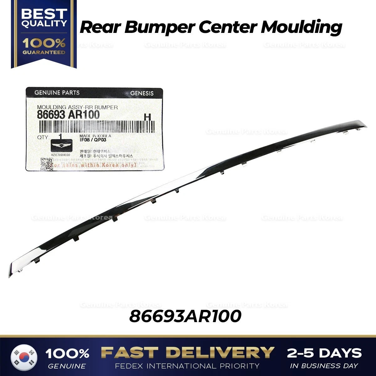 ⭐Genuine⭐ Rear Bumper Center Moulding 86693AR100 for Hyundai Genesis GV70