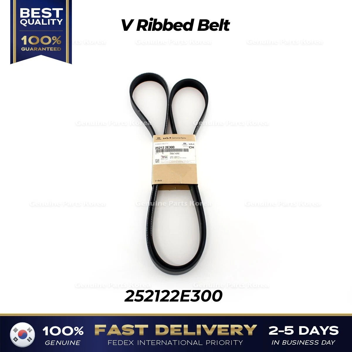 ⭐Genuine⭐ V Ribbed Belt 252122E300 for Hyundai Elantra Kia Forte