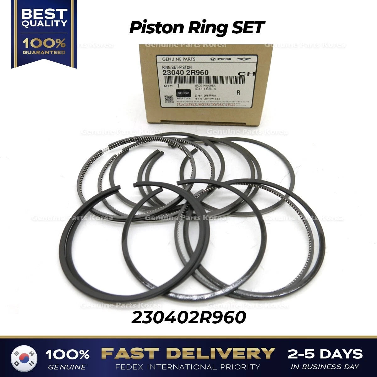 ⭐Genuine⭐ Piston Ring SET 230402R960 for Hyundai Genesis G80 Santa Fe Tuscon