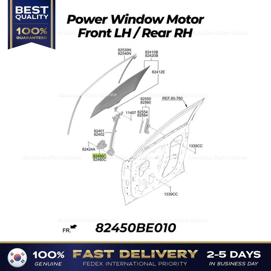 ⭐Genuine⭐ Power Window Motor Front LH/Rear RH 82450BE010 for Hyundai Kona