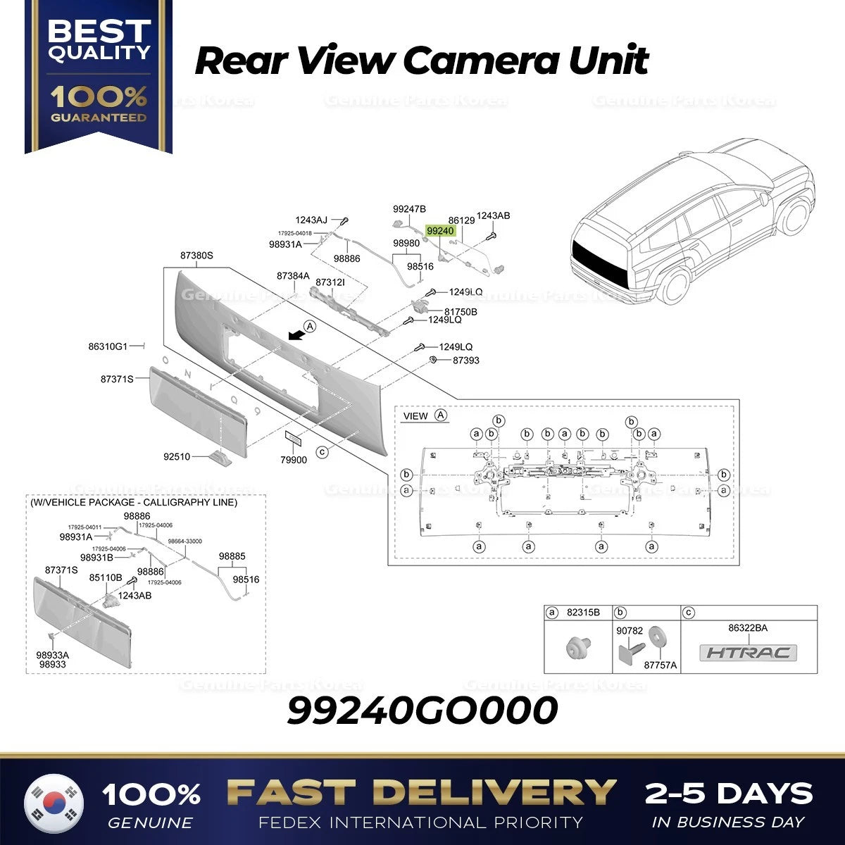 ⭐Genuine⭐ Rear View Camera Unit 99240GO000 for Hyundai Ioniq 9