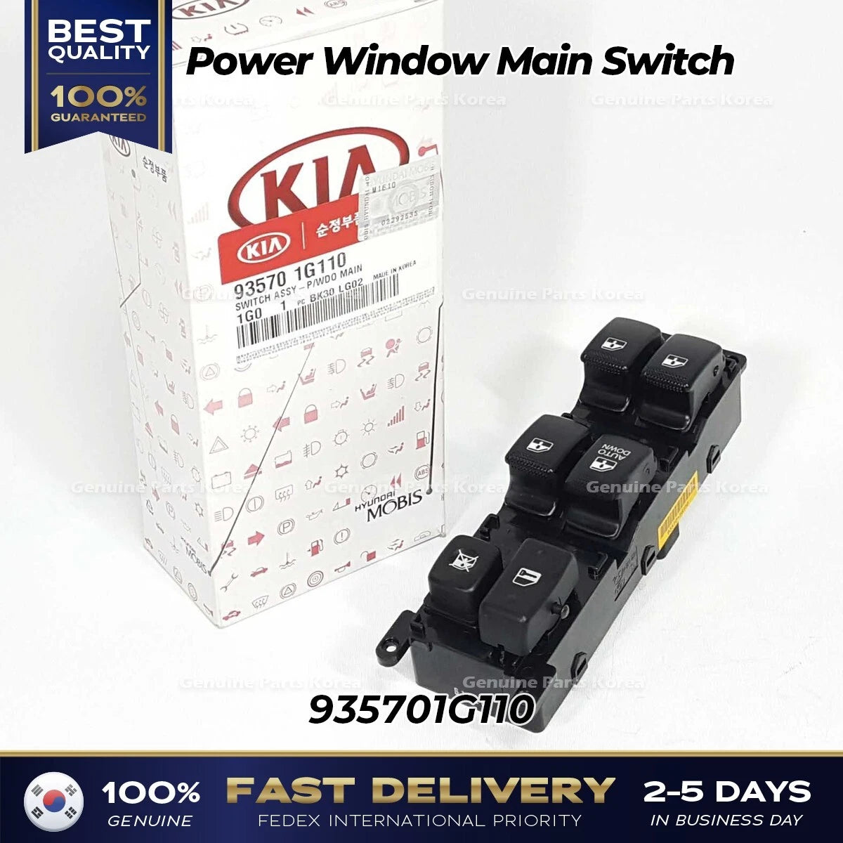 ⭐Genuine⭐ Power Window Main Switch 935701G110 for Kia Rio Rio Hybrid