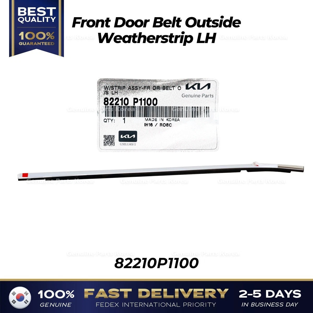 ⭐Genuine⭐ Front Door Belt Outside Weatherstrip LH 82210P1100 for Kia Sportage