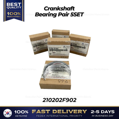 Genuine Crankshaft Bearing Pair 5SET 210202F902 for Hyundai Santa Fe Tucson
