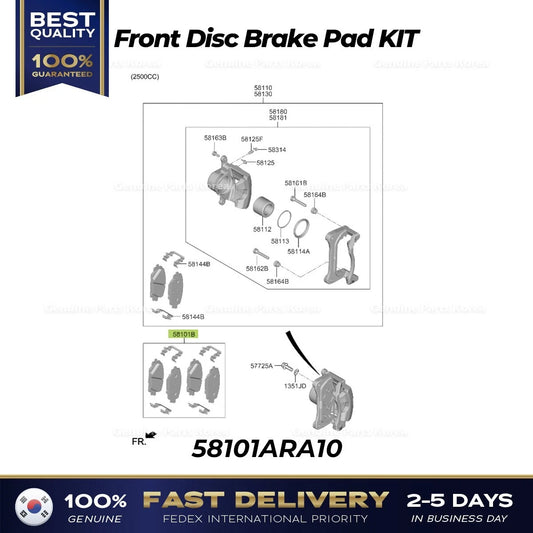 ⭐Genuine⭐ Front Disc Brake Pad KIT 58101ARA10 for Hyundai Genesis GV70