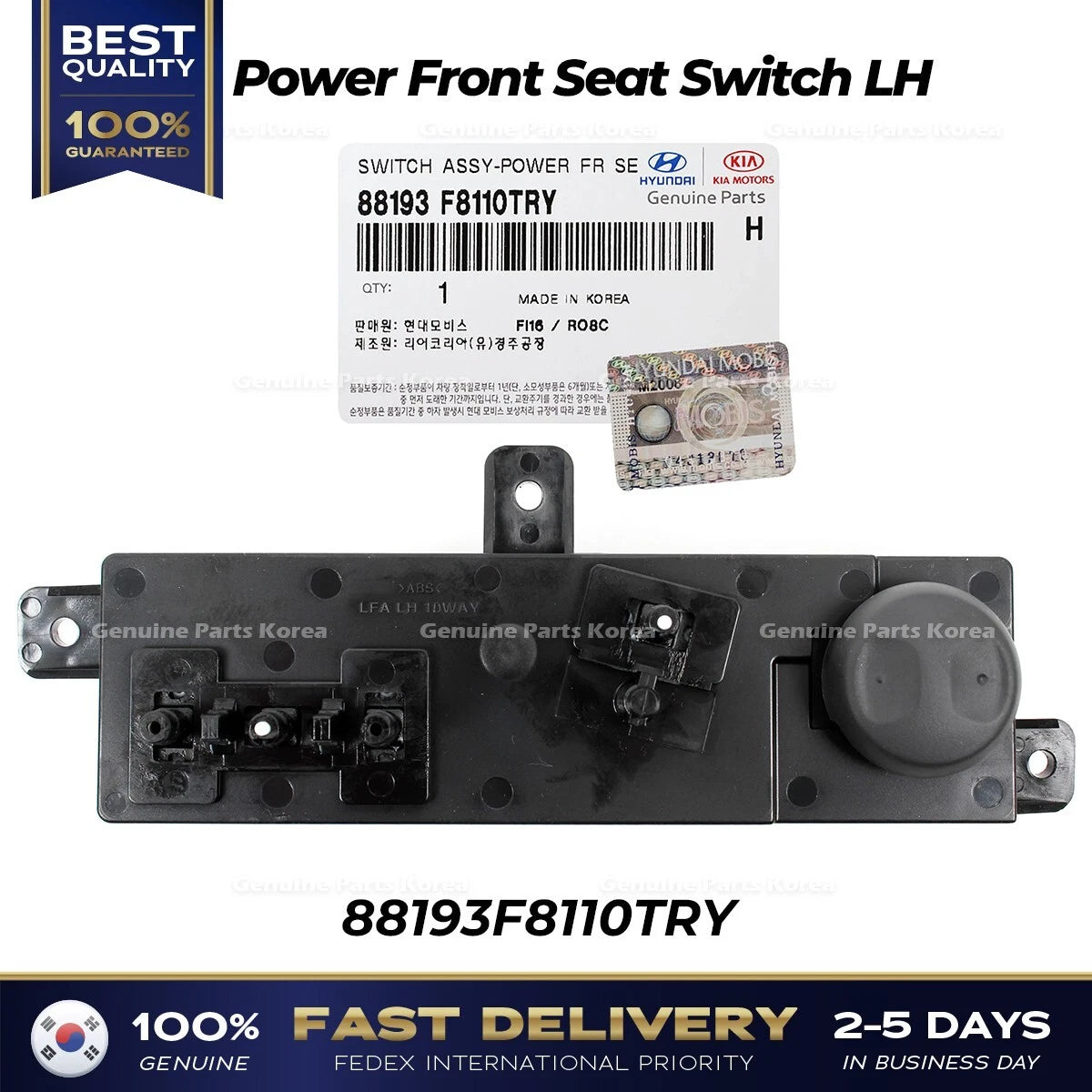 ⭐Genuine⭐ Power Front Seat Switch LH 88193F8110TRY for Hyundai Sonata Tucson
