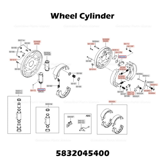 ⭐Genuine⭐ Wheel Cylinder 5832045400 for Hyundai Mighty Mighty II