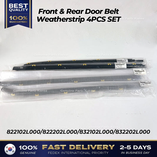 ⭐Genuine⭐ Front & Rear Door Belt Weatherstrip 4PCS SET for Hyundai Elantra