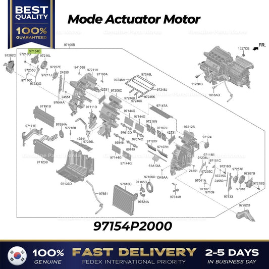 ⭐Genuine⭐ Mode Actuator Motor 97154P2000 for Hyundai Santa Fe Kia Sorento