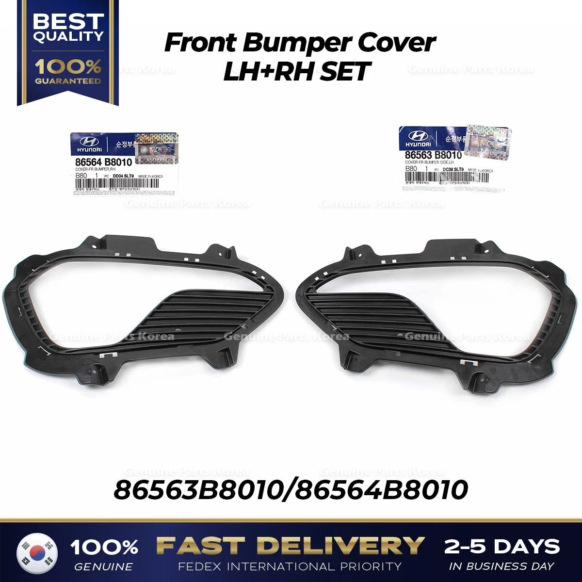⭐Genuine⭐ Front Bumper Cover LH RH SET 86563B8010 86564B8010 for Hyundai Santa Fe