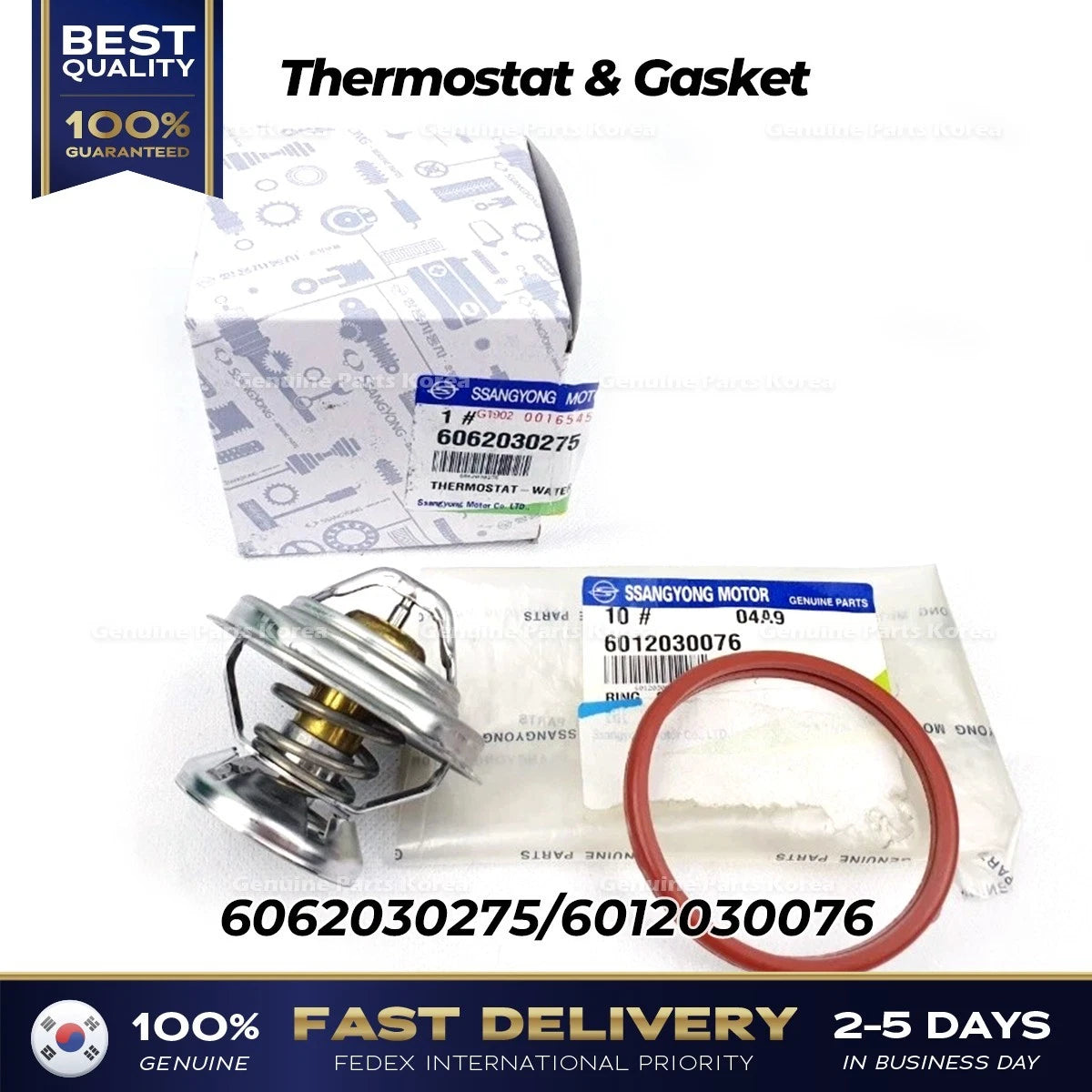 ⭐Genuine⭐ Thermostat & Gasket 6062030275 for Ssangyong Stavic Actyon Rexton